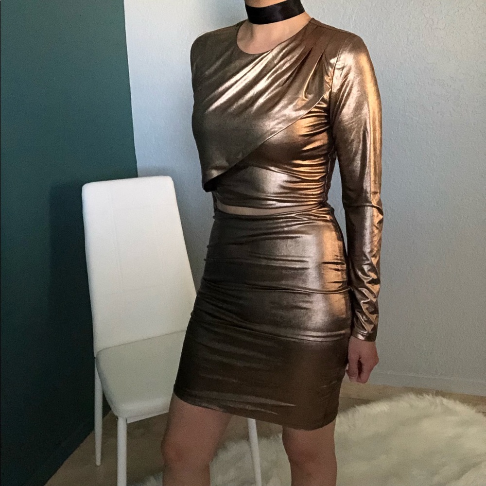 Mustard Seed Metallic Two Piece Set